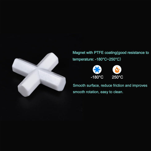 MECCANIXITY Magnetic Stirrer Mixer Stir Bar Rod Cross/Gear Shape Coating Magnet White for Laboratory 2in1 Set...