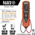 Klein Tools ET40 Digital AC/DC Voltage Tester, 12-240V AC, 1.5-24V DC, LED Illumination, DC Polarity, Auto Off, CATIII 250V-Class 2- Double Insula...