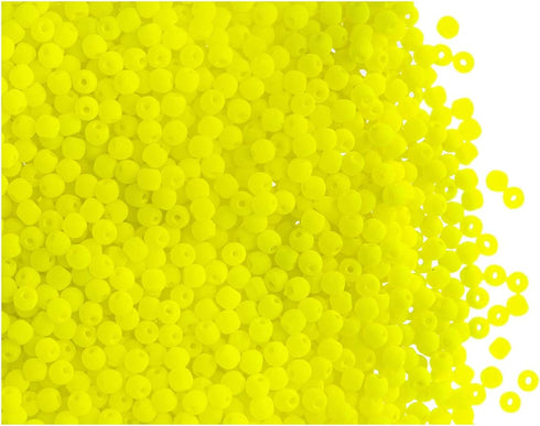SCARA 0.35 ounce (10g) Czech Glass Round Beads 0.08 inches (2mm), NEON (UV Active) Glass beads for Jewelry and Bracelets Making, Beads for Bracele...