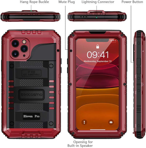 seacosmo Waterproof Case for iPhone 11 Pro, Strong Dust-Proof with Built-in Screen Protector Drop Protection Shock Absorption Case Cover for Phone...