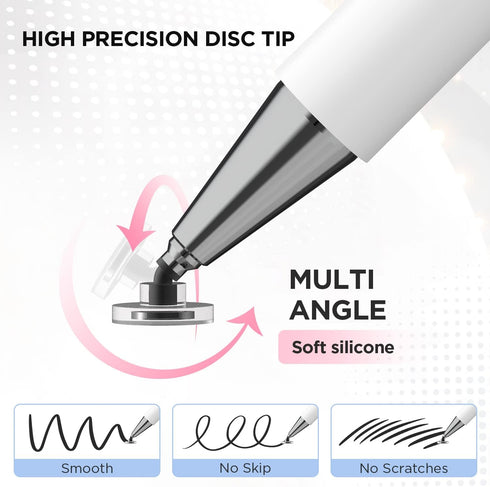 Pen for Samsung Tablet, Capacitive Disc Tip Stylus Pencil & Magnetic Cap Compatible with Apple iPad pro/iPad 6/7/8th/iPhone, Samsung Galaxy Tab A7...