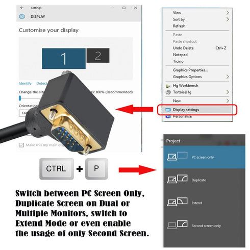 chenyang VGA RGB 3COAX+6C 90 Degree Down Angled Extension Cable for Monitor Projector Computer...