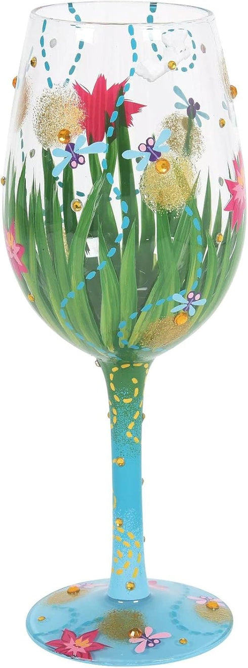 Enesco 6008340 Designs by Lolita Firefly Hand-Painted Artisan Wine Glass, 15 Ounce, Multicolor...