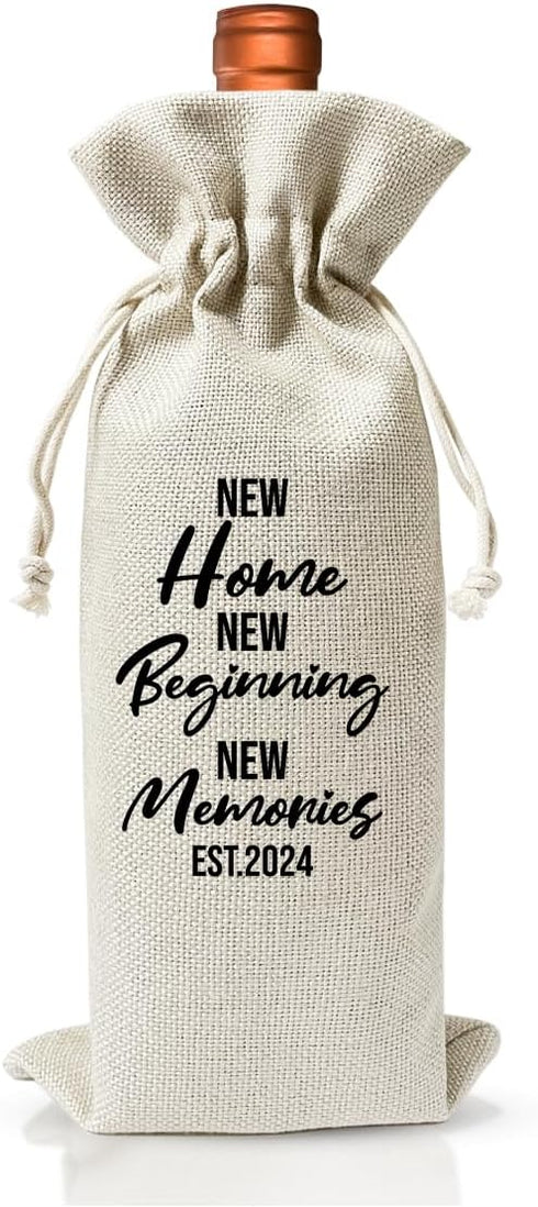 Housewarming Gift New Home Wine Bag for Women Men Wife Husband Couple Owner Homeowner, New Home Gift Idea, Housewarming Party Supply Favor, Realto...