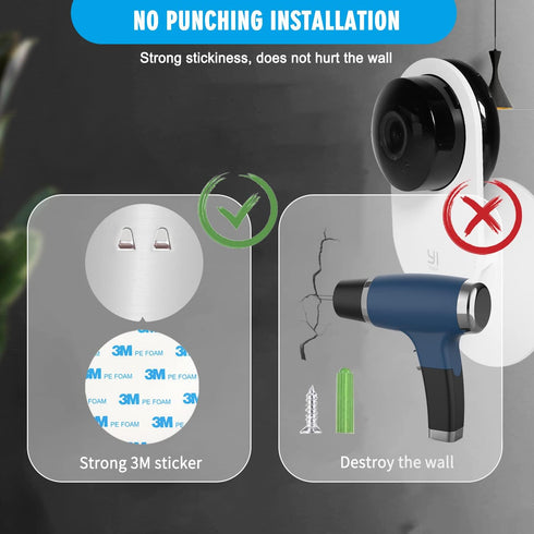 4 Pack Indoor Wall Mount for Yi Home Security Camera, No Punching, Extremely Simple Installation (Camera is NOT Included)...