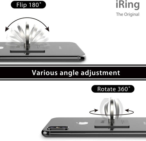 iRing Link, Made in Korea, Wireless Charging Friendly Phone Holder - Cell Phone Ring Grip Finger Holder and Stand Compatible with iPhone, Galaxy, ...