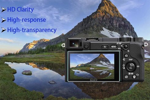 Screen Protector for Sony Alpha A6000 A6100 A6300 A6400 A6600 A5000 Camera with Hot Shoe Cover,0.3mm High Definition 9H Hardness Optical LCD Premi...