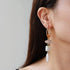 Statement Pearl Dangle Earring Luxury Chandelier Earring Gold and Pearl Earring Organic Style Earring Hoop Earring...