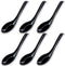 DOERDO 6PCS Soup Spoons Japanese Style Spoons Chinese Asian Soup Spoons With Long Handle for Kitchen Mixing, Baking, Cooking, Black...