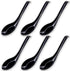 DOERDO 6PCS Soup Spoons Japanese Style Spoons Chinese Asian Soup Spoons With Long Handle for Kitchen Mixing, Baking, Cooking, Black...