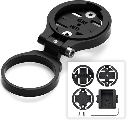 Bike Stem Computer Mount - Adjustable Out Front Mount for Garmin Edge 25 130 200 500 510 520 800 810 820 1000 1030, for Wahoo Elemnt Bolt Mini Bry...