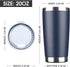 20oz Tumbler Bulk Stainless Steel Vacuum Insulated Tumblers with Lid Double Wall Travel Mug, Durable Powder Coated Coffee Cup, Suitable for Ice Dr...