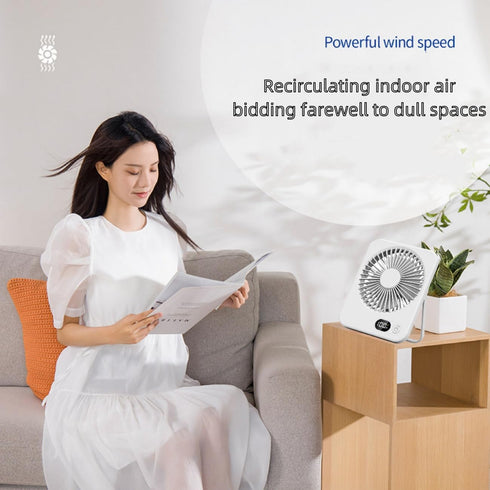 Desk Fan 5 Speeds/180° Adjustable/Wall Hang/Rechargeable Mini Fan?USB Fan Silent Powerful?Wireless Bedside Fan?Portable Fan for Bedroom,Office,Lib...
