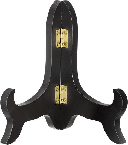 uxcell 5" Easel Plate Holder, Wooden Folding Display Stand Black for Decorative Picture Frame...