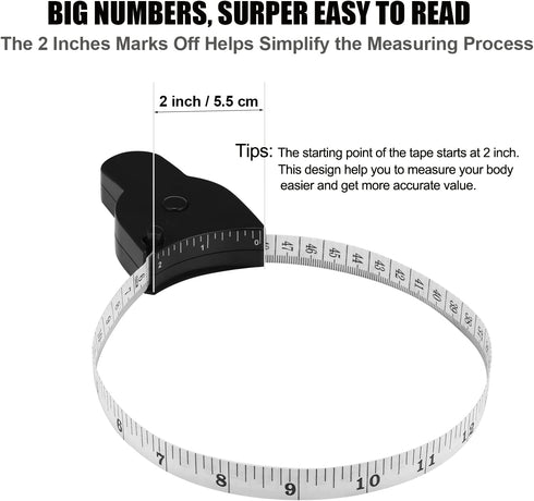 Automatic Telescopic Tape Measure, Body Measure Tape 60 inch (150cm), Self-Tightening Retractable Measuring Tape for Body Accurate Way to Track We...