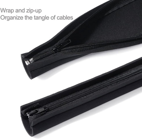 Cable Management Sleeve, JOTO Cord Management System for TV/Computer/Home Entertainment, 40 inch Flexible Cable Sleeve Wrap Cover Organizer, 2 Pie...