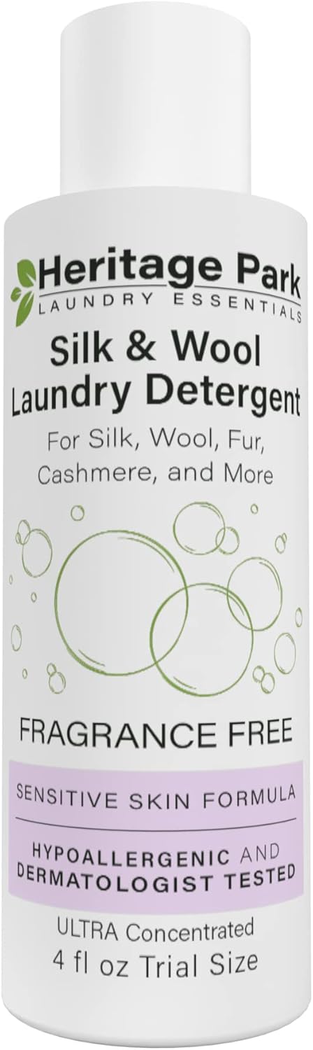 Heritage Park Silk & Wool Fragrance Free, Hypoallergenic, pH-Neutral Laundry Detergent - Dermatologist-tested, Sensitive Skin-Friendly, Enzymes-Fr...