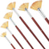Prasacco 6 Pieces Artist Fan Paint Brush Set, Professional Acrylic Paint Brushes with Nylon Hair DIY Craft Long Wood Handle Fan Paint Brushes for ...