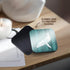 3dRose Humpback Whale Stencil in Faded White Paint Over Teal- Not Real Wood - Soft Coasters, Set of 8 (CST_220427_2)...