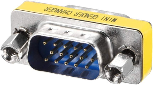 uxcell DB15 VGA Gender Changer 15 Pin Male to Male 3-row Mini Gender Changer Coupler Adapter Connector for Serial Applications Blue...