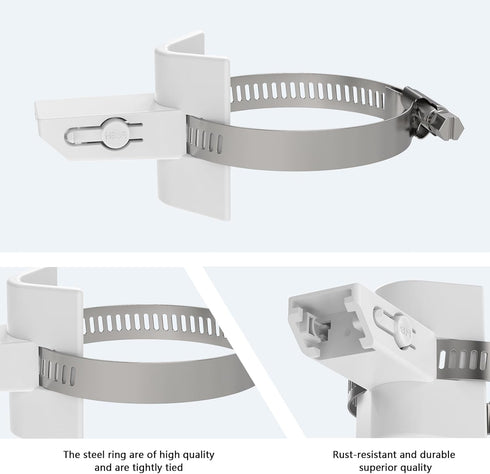 Outdoor Pole Mount for eufy Solocam S340 (No Drill Mount, White, 1 Pack)...