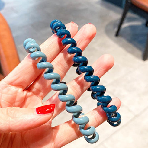 Spiral Hair Ties 20 Pieces Traceless No Crease Coil Hair Ties No Damage Phone Cord Hair Ties Elastics Hair Coils Plastic Hair Bands Spiral Bracele...