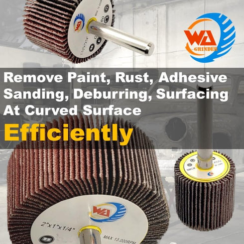 WA 5PCS - 1 1/2"x1"x1/4" inch 120# Industrial Grade Durable Mounted Flap Wheel Sander Aluminum Oxide Sanding Flap Wheels with 1/4" Shank for Drill...