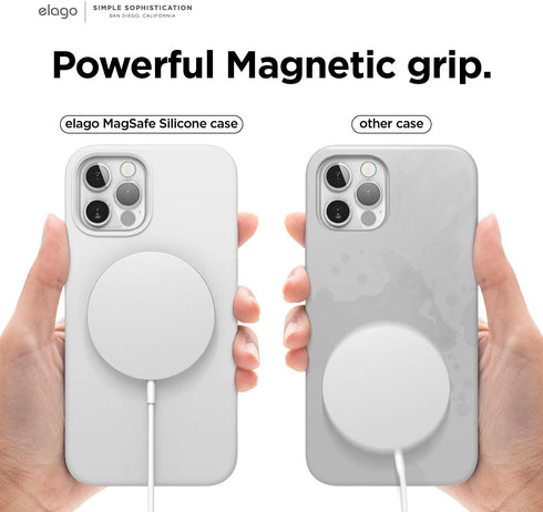 elago Magnetic Case for iPhone 12 Pro Max Case MagSafe 6.7 inch - Easy to Hold, Soft Grip Silicone, Built-in Magnets, Compatible with All MagSafe ...