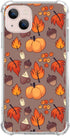 Fall Leaves Pumpkin Acorns Case Compatible with iPhone 14 Plus, Aesthetic Autumn Halloween Case for iPhone 14 Plus for Teens Men and Women, Cool T...