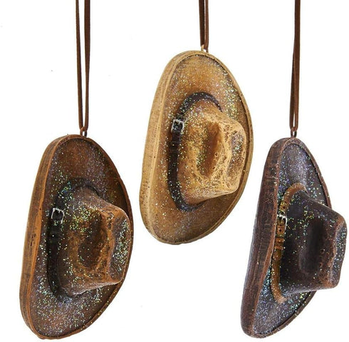 Cowboy Hat Ornaments, 3 Assorted...