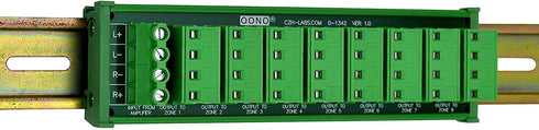 OONO Whole House Audio Stereo 8-Zone Speaker Distribution Module with DIN Rail Mount Carrier...