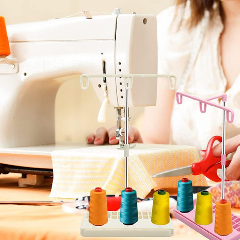 2 Pack Thread Holders,Thread Organizer for Embroidery and Sewing Machines,Thread Rack for 3 Spools of Thread, Embroidery Thread Spool Holder Suita...