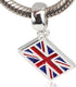UK Flag Charm 925 Sterling Silver Symol of England Pandant Country Charm for Bracelet...