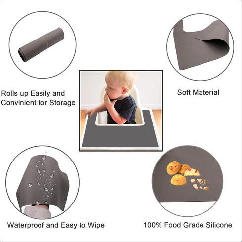 Baby Chair Placemat for Antilop High Chair, Silicone Mat for Antilop Baby High Chair Tray Accessories, Finger Foods Placemat for Toddler and Babie...