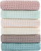 6 Pack Waffle Weave Dish Cloths, 13x13 Inch 100% Cotton Kitchen Towels for Washing Dishes - Super Absorbent, Quick Drying Dish Rags (Mixed Colors)...