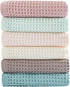 6 Pack Waffle Weave Dish Cloths, 13x13 Inch 100% Cotton Kitchen Towels for Washing Dishes - Super Absorbent, Quick Drying Dish Rags (Mixed Colors)...
