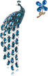 Rhinestone Peacock Brooch Pin, Alloy Steel, no gemstone...