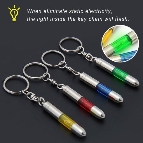 Coitak 4-Piece Static Electricity Remover Keychain - Human & Car Static Eliminator...