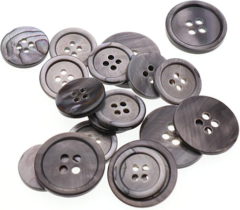 22 Pieces Genuine Gray Mother of Pearl Blazer Buttons Suit Buttons Set 20mm 15mm Natural Gray MOP Shell Buttons Bulk for Men (Gray MOP) Leekayer...