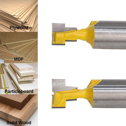 Saiper 1/2 Inch Shank Keyhole Router Bit Set T-Slot Woodworking Grooving Router Bits (3/8 & 1/2 Inch Blade Diameter) Slotting Milling Cutter for P...