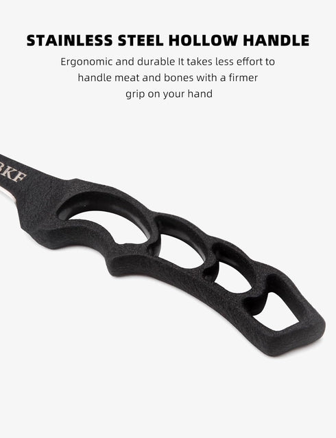 BKF Pro 7" Fillet Knife Fishing Knife Stainless-Steel Blade for Filleting and Boning with Sheepskin Protective Sheath, Fishing Gear and Equipment,...