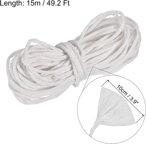 MECCANIXITY Raffia Paper Craft Rope Packing Rope 16.4 Yards Handmade Twisted Paper Craft String/Cord/Rope for DIY Decoration Gift Packaging White...