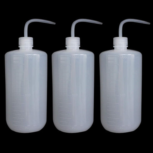 3Pcs 1000ml(33oz) Plastic Safety Lab Wash Bottle, Plastic Squeeze Bottle with Scale Labels and Narrow Mouth, Watering Bottle for Chemistry, Indust...