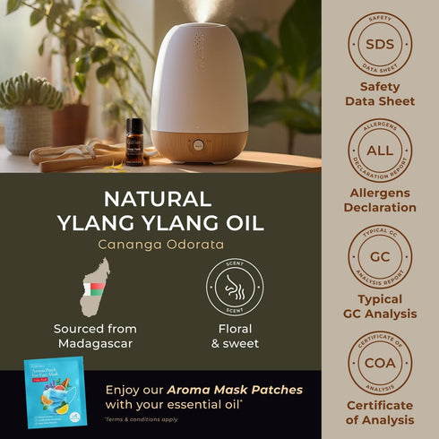 Gya Labs Ylang-Ylang Essential Oil for Diffuser - 0.34 Fl Oz - 100% Pure Natural Ylang Ylang Essential Oil for Skin, Hair Health, Face, Aromathera...