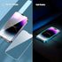 2 Pack Luminous Airbag Tempered Glass Screen Protector for iPhone 14 Pro Max(6.7") with Easy Installation Frame, HD Clear Film with Glowing Raised...