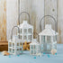 Kate Aspen Rustic Farmhouse Decor White Candle Holder Lantern Decorative (7.5 Inch), Wedding Decoration, Centerpiece Table Decorations, Home Decor...