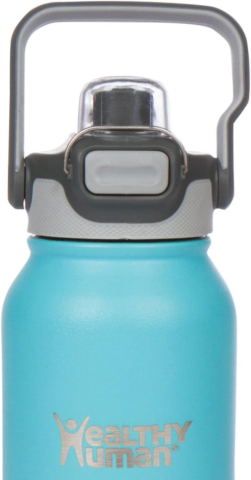 Healthy Human FLIP N SIP Lid | Leak-Proof Water Bottles Lid | Dishwasher Safe & Durable Bottle Caps with Snap Metal Clip & Wide Mouth for All Heal...