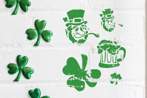 Shamrock & St. Patrick's Day Leprechaun Beer Stencil, Reusable & Sturdy, 8.5" x 11" for Celebratory Art, Crafts & DIY Projects...