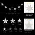 Glitter Silver Star Garlands Kit Metallic 3D Star Hanging Paper Garland Multi-shaped Twinkle Star Birthday Party supplies Wedding Baby Shower Chri...