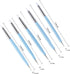 Ecjiuyi 9PCS Sculpting Tools,4PCS Double-Ended Metal Ceramic Clay Ball Stylus Dotting Tools and 5PCS 2 Way Silicone Polymer and Embossing Paper Fl...
